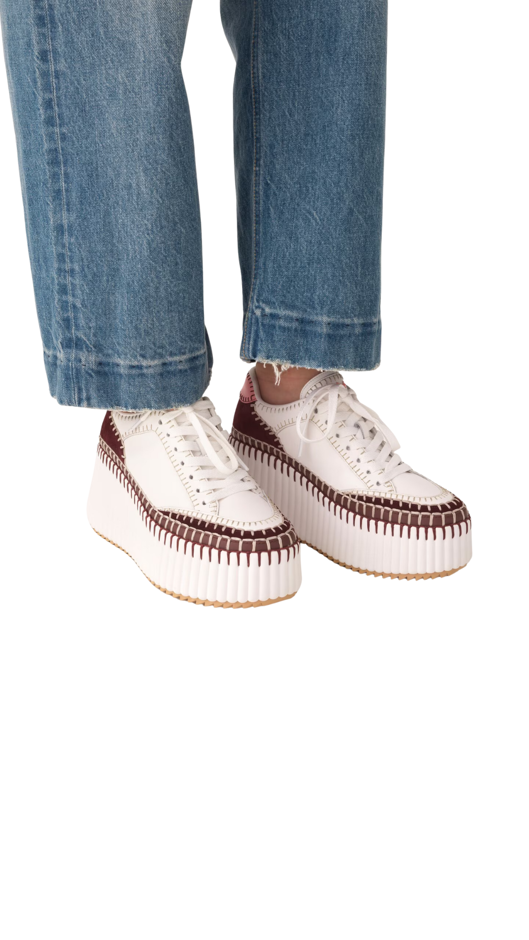 Nama Wedge Sneaker in Burgundy Pink