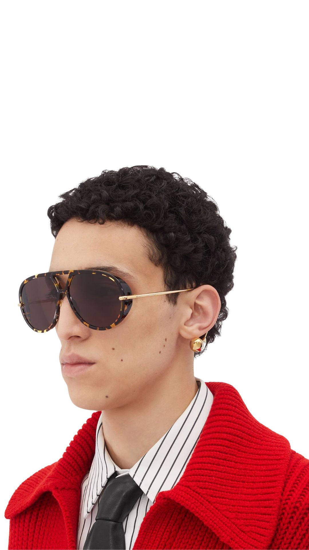Drop Aviator Sunglasses in Havana/Grey