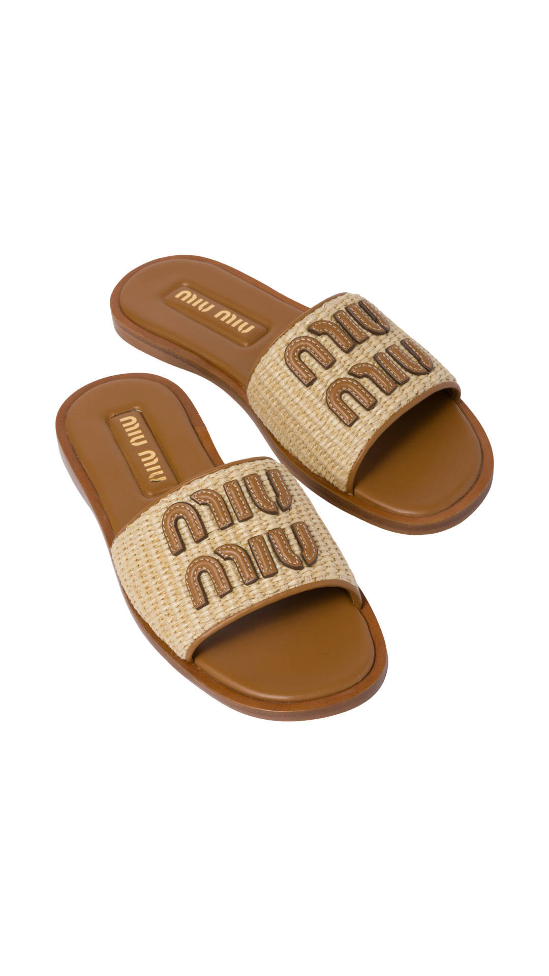 Raffia Effect Woven Fabric Slides