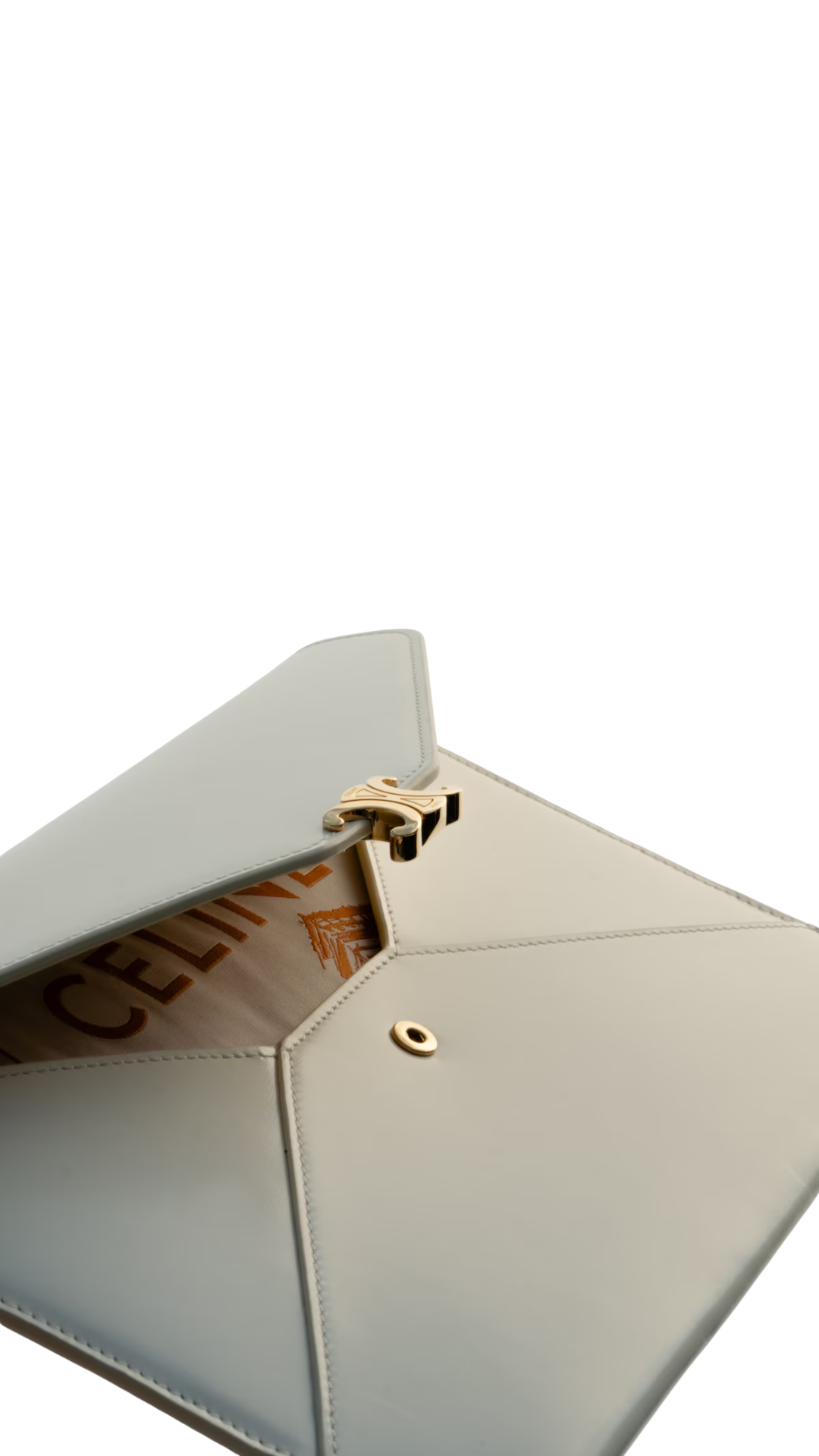 Envelope in White Shiny Calfskin