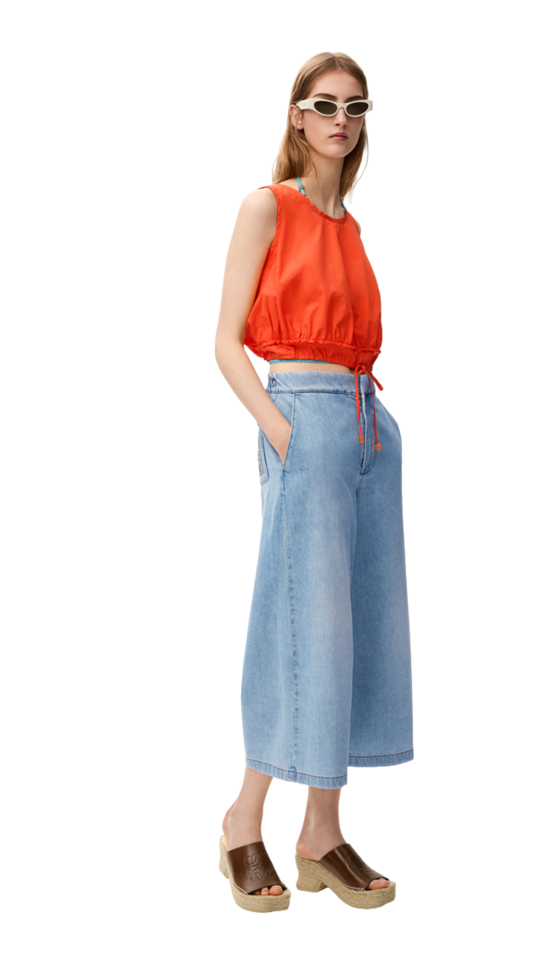 Cropped Trousers in Denim
