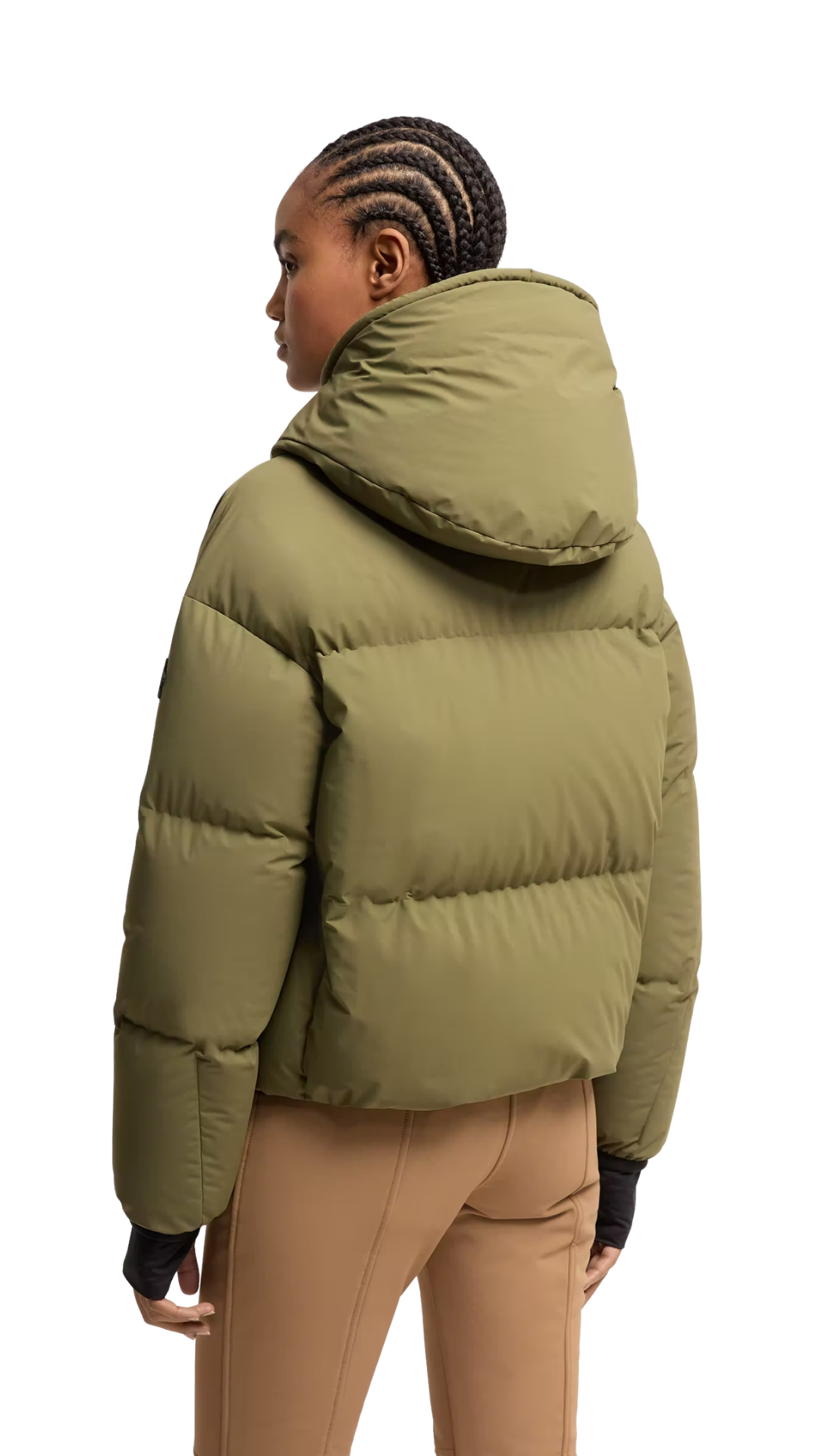 Allesaz Hooded Insulated Ski Jacket in Olive Green