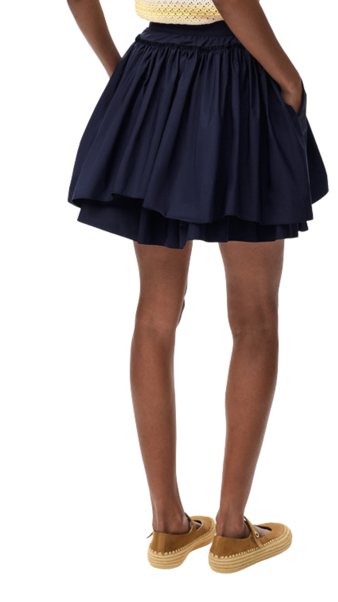Mini Skirt in Blue Cotton