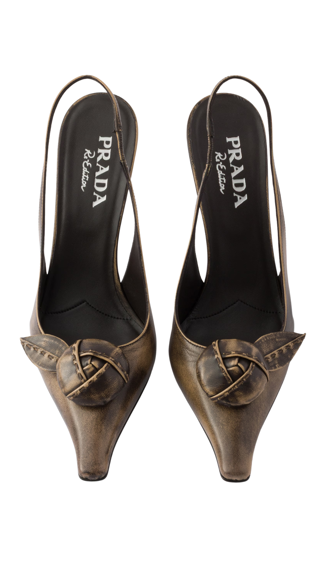 Leather Slingback Pumps in Dove Gray