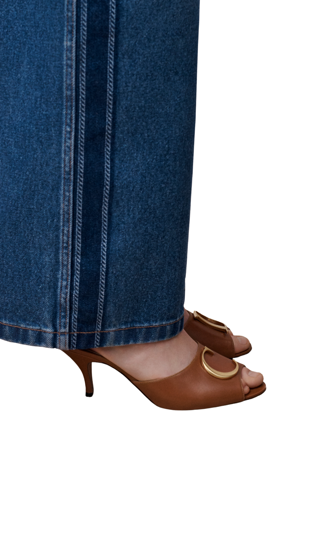 Dior Initials Heeled Slide in New Marron Lambskin