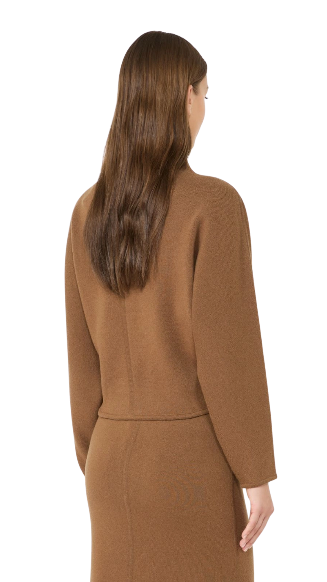 Wool and Cashmere Cropped Jumper - Camel