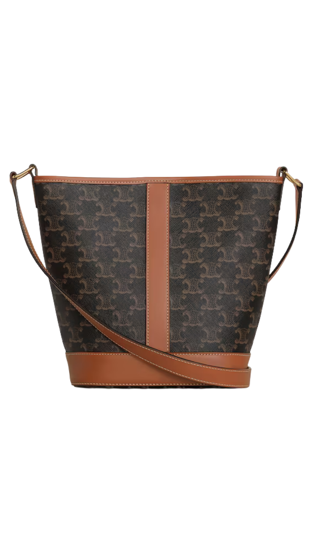 Small Bucket in Tan Triomphe Canvas and calfskin
