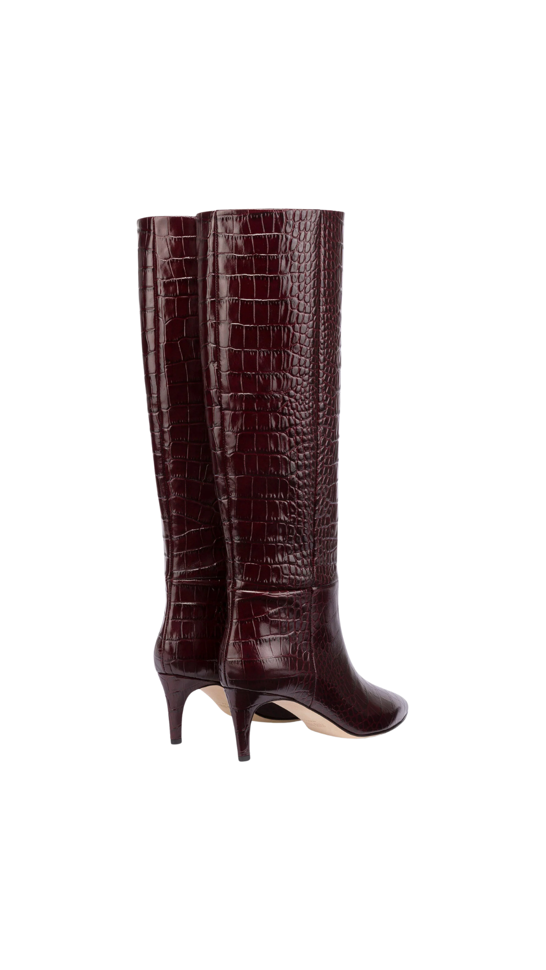 Stiletto Boot 60 in Rouge Noir Croc-Effect Leather Boot (Copia)