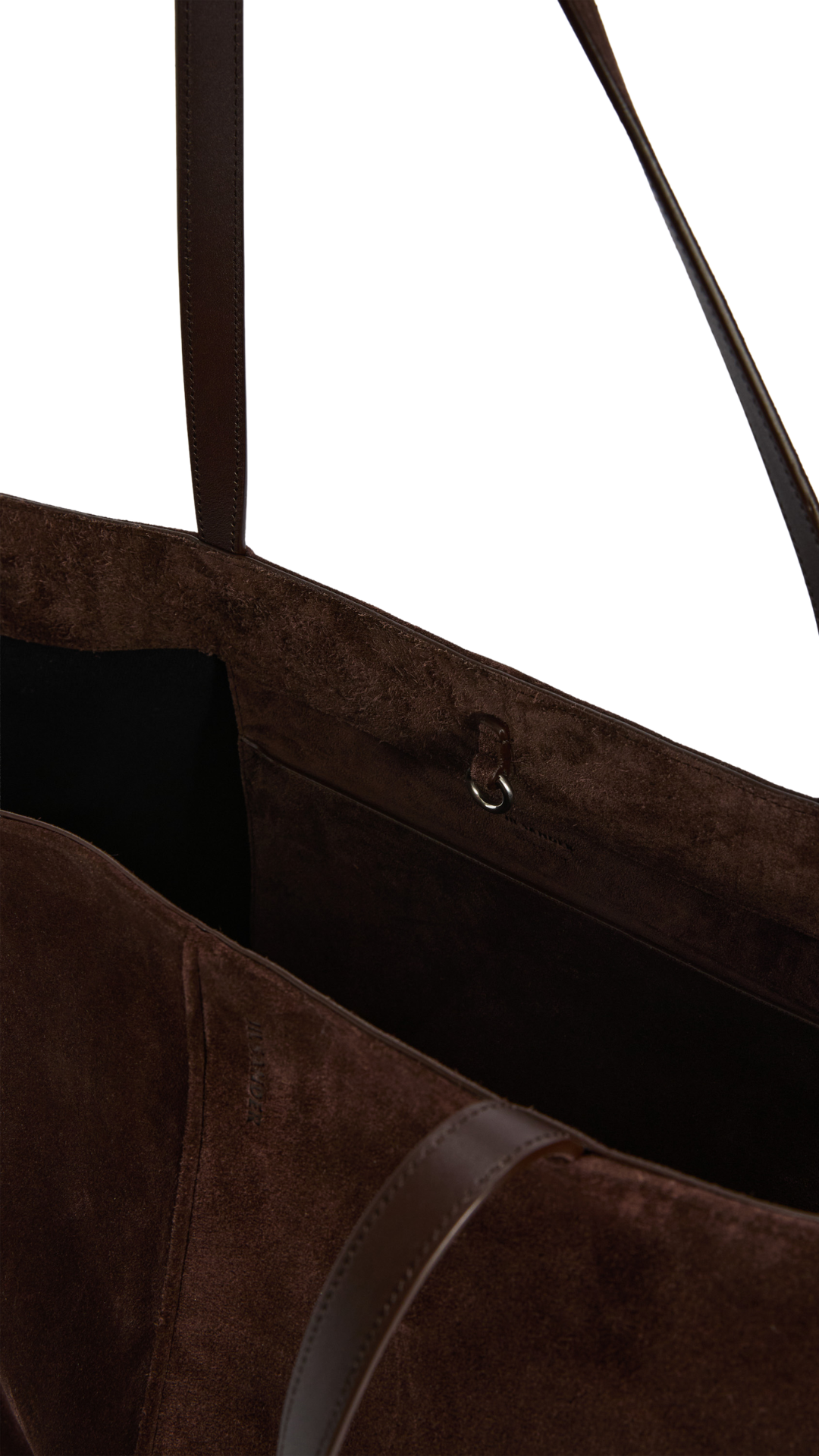Linea Tote Large-Sized Suede Tote Bag in Chocolate Plum