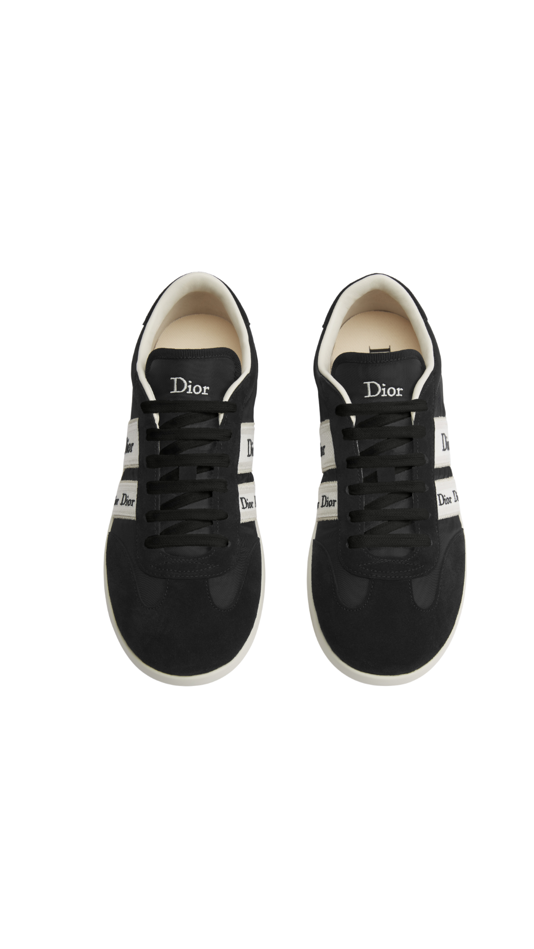 Dior Ribbon Sneaker in Black Suede Calfskin and Technical Fabric