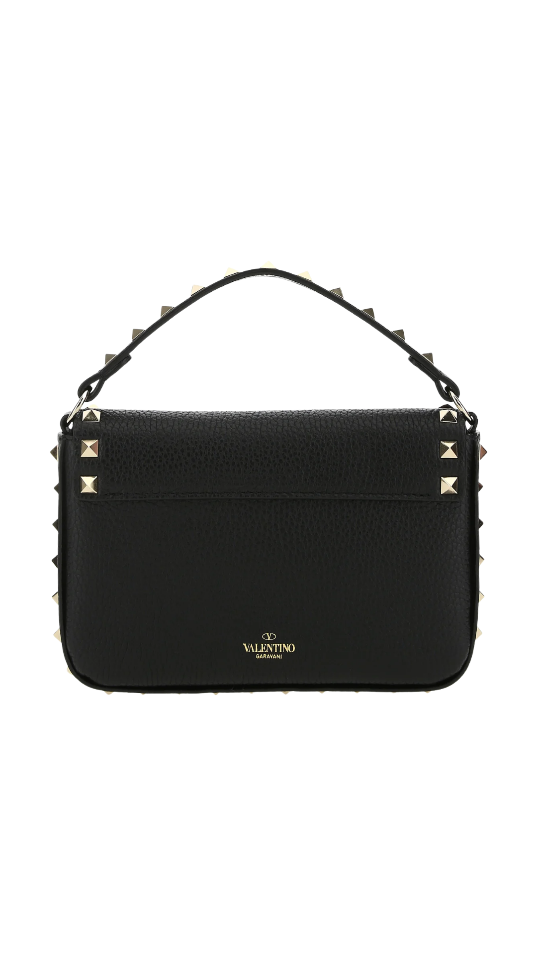 Black Leather Rockstud Handbag