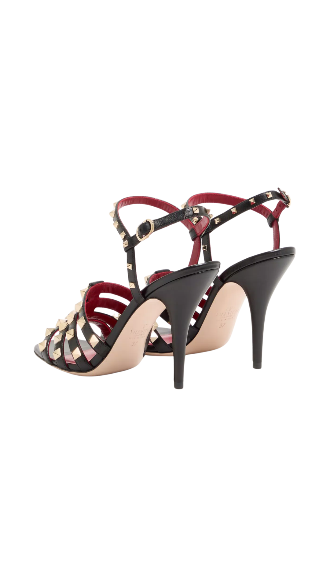 Rockstud Kidskin Sandal 100mm in Black