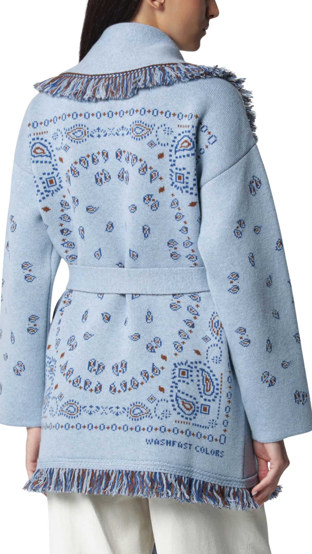 Cardigan Light Blue Bandana Jacquard