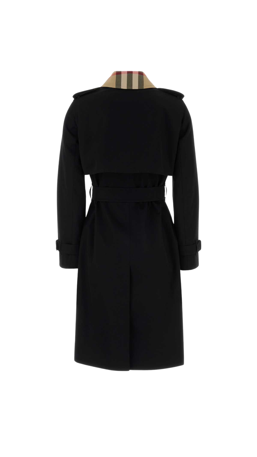 trench Coat in Black Cotton