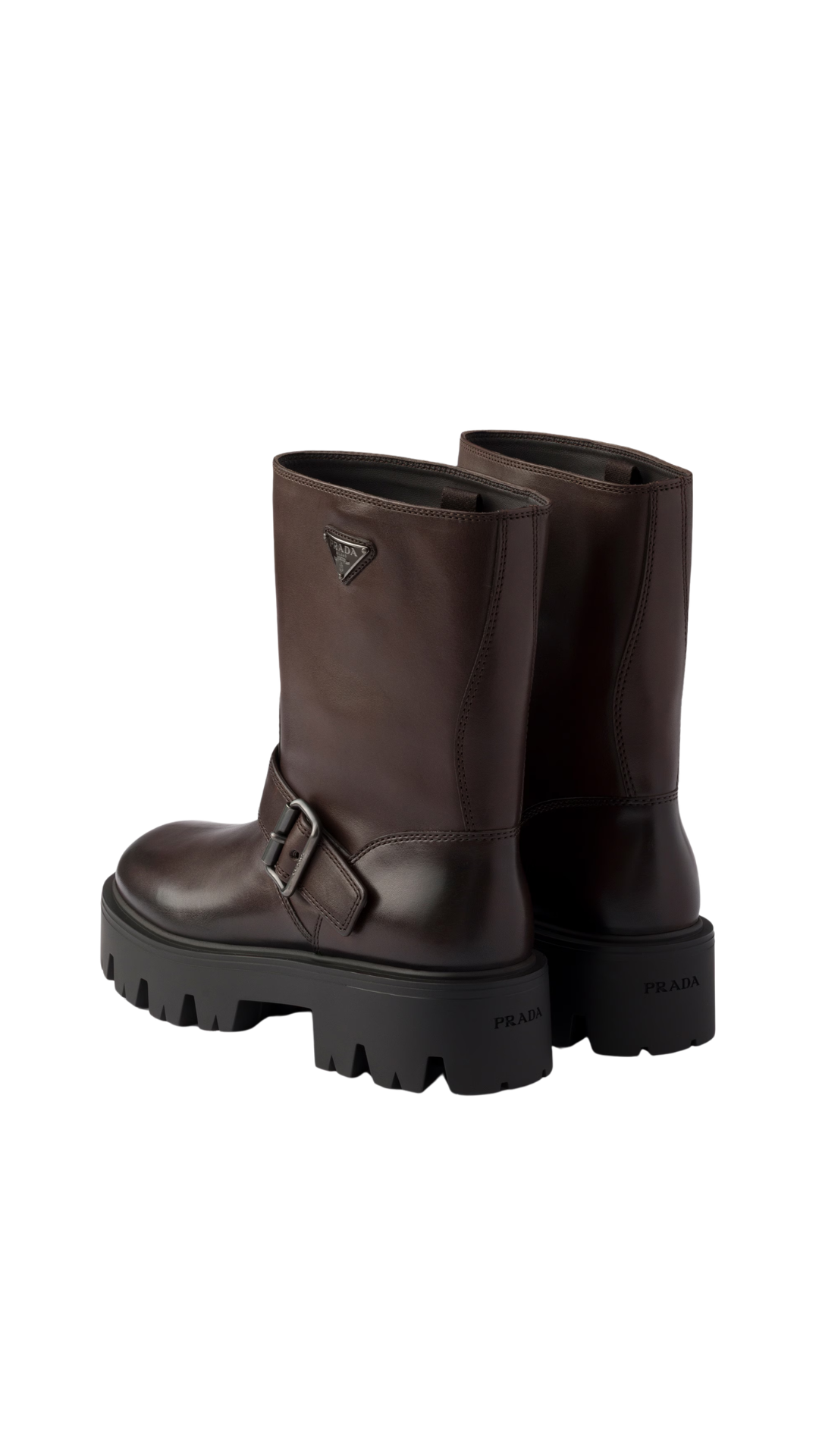 Leather Mid-Calf Boots in Teak