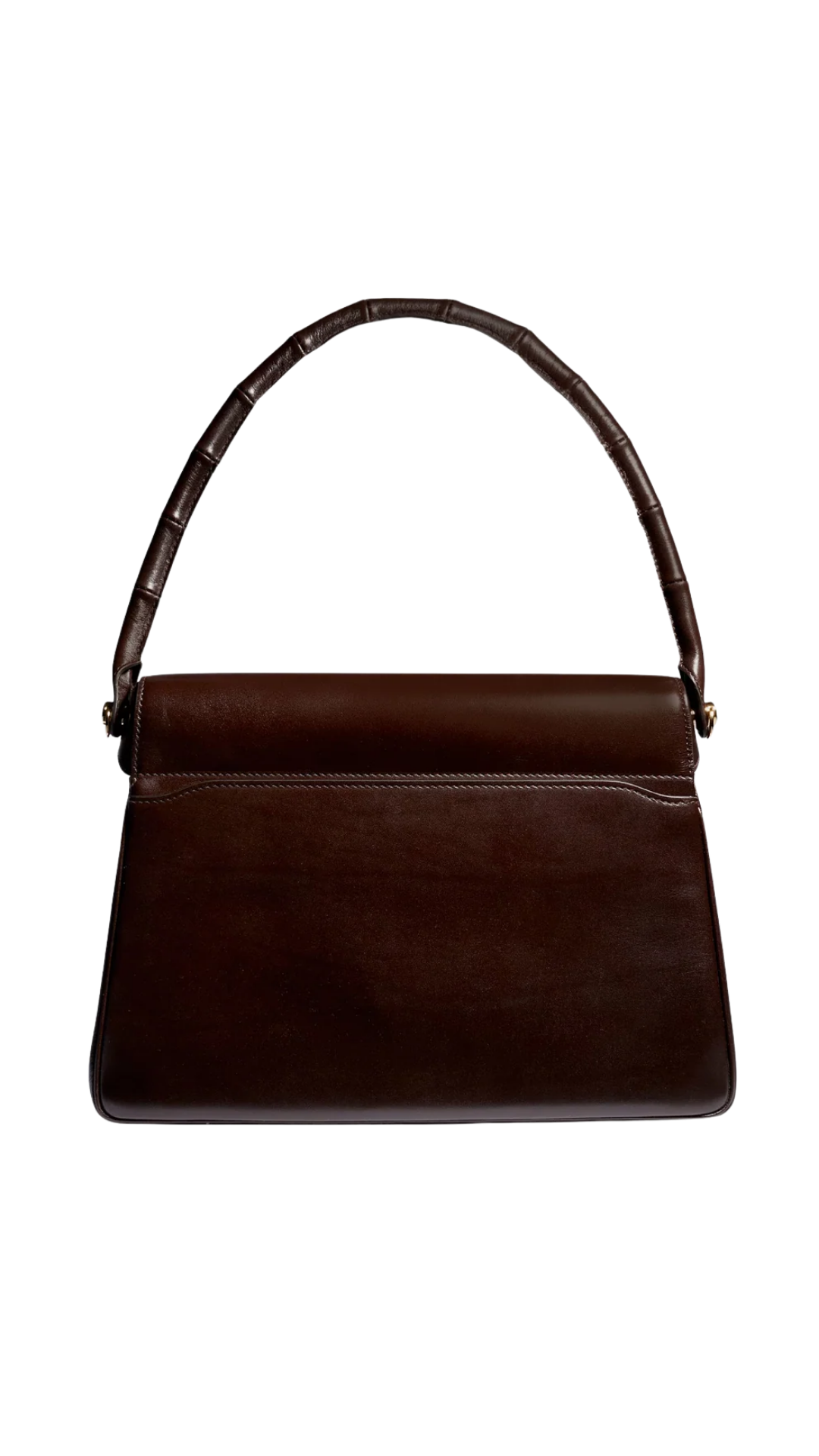 Bamboo Vendetta Medium Top Handle Bag in Dark Brown Leather