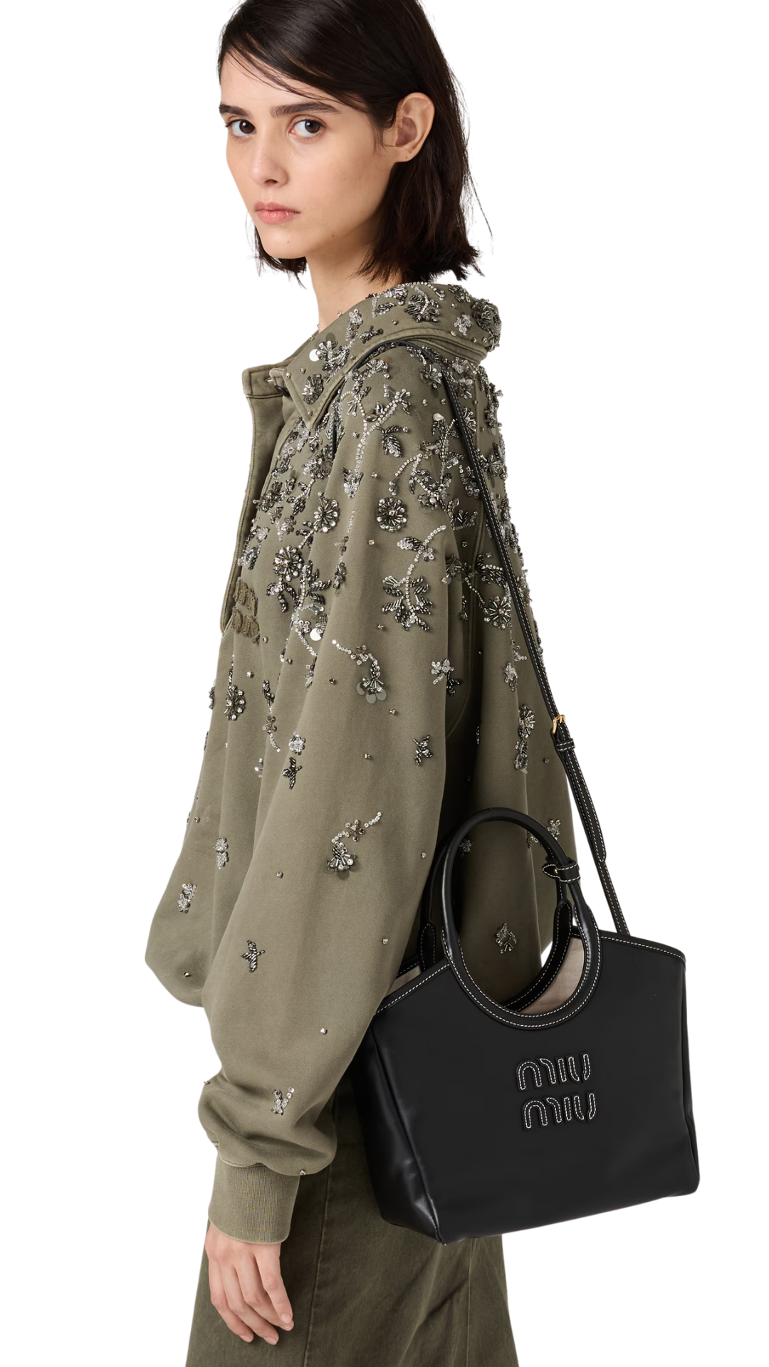 Ivy Leather Bag in Black