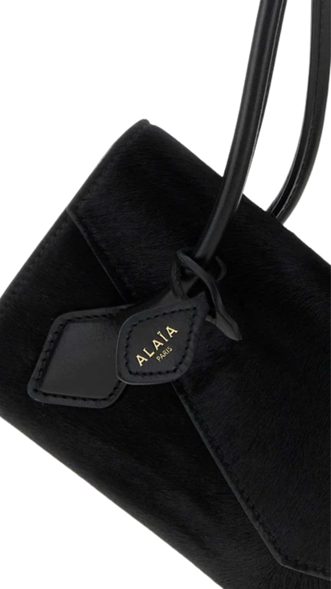 Le Teckel Flap Small Bag in Black Haircalf