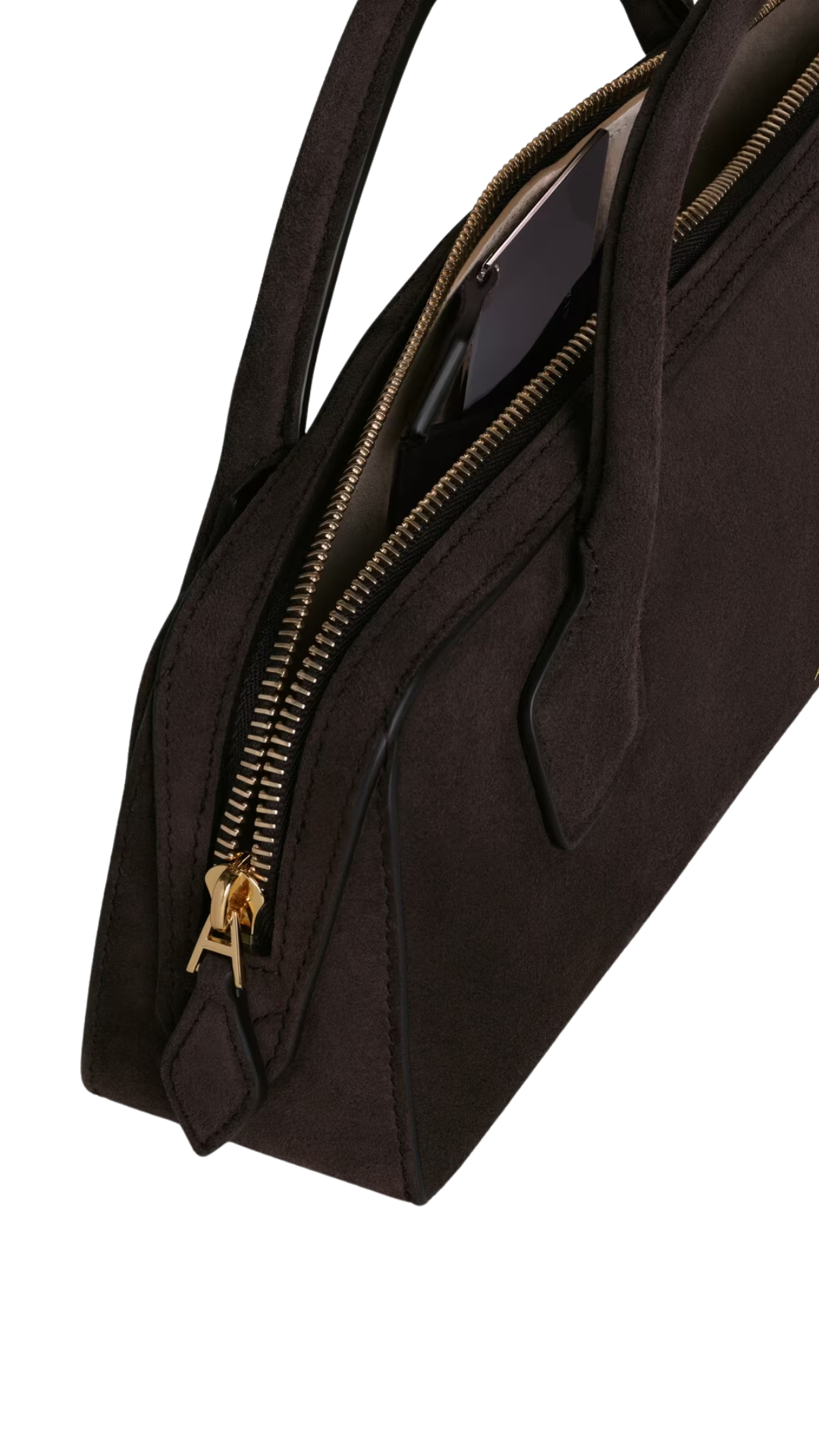 Le Teckel Clutch in Dark Brown Suede