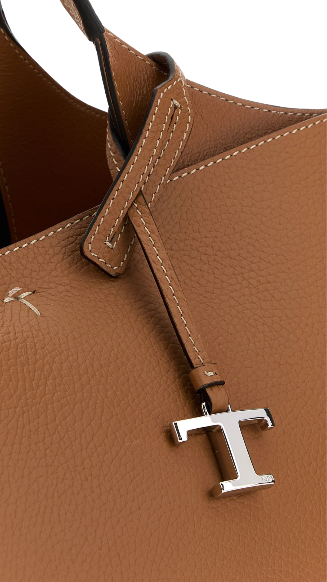 Camel Leather Apa Handbag in Brown