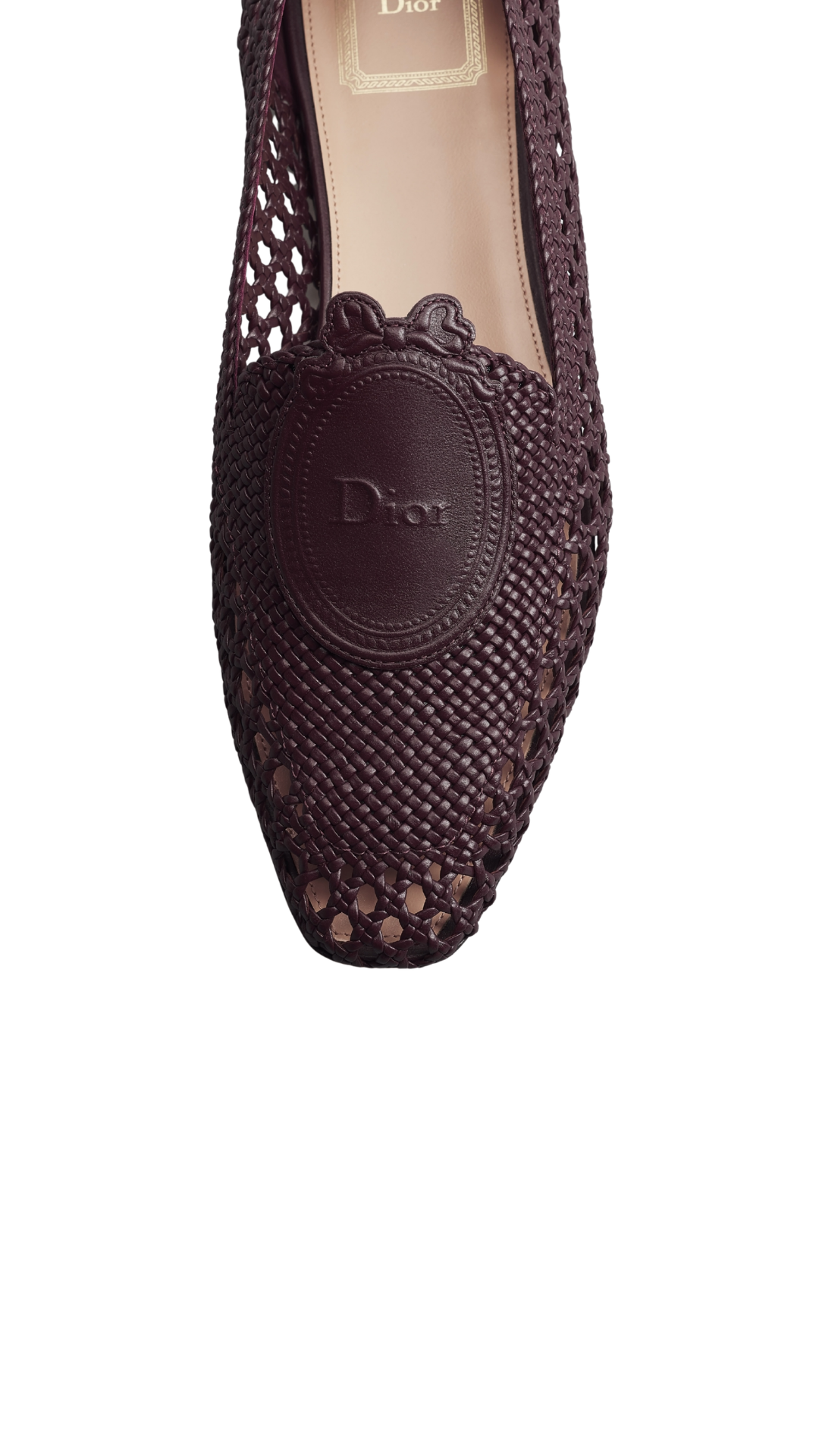 Médaillon Loafer in Burgundy Woven Lambskin