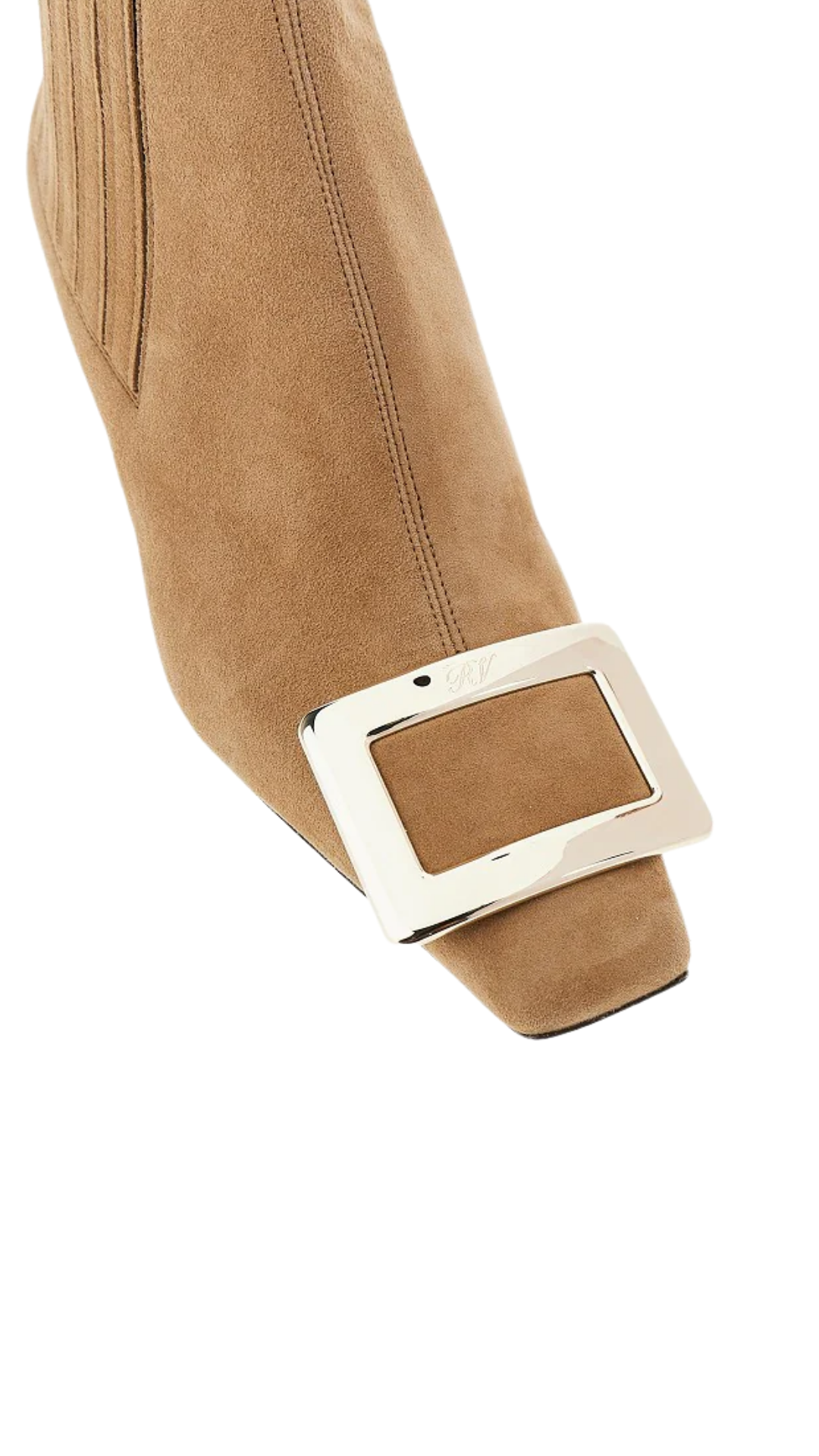 Belle Vivier Chelsea Booties in Beige suede