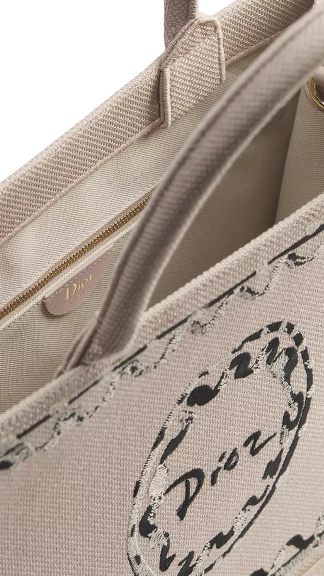 Dioriviera Medium Dior Book Tote with Strap in Beige