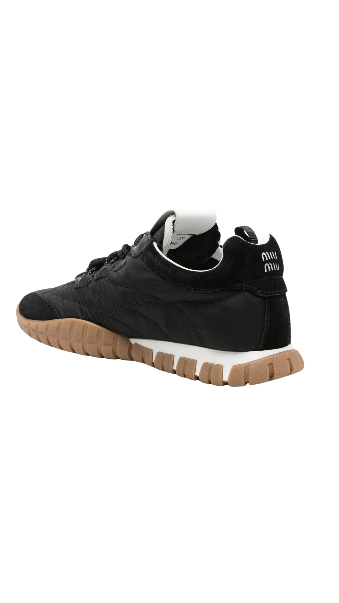 Tyre Technical Fabric and Suede Sneakers in Black