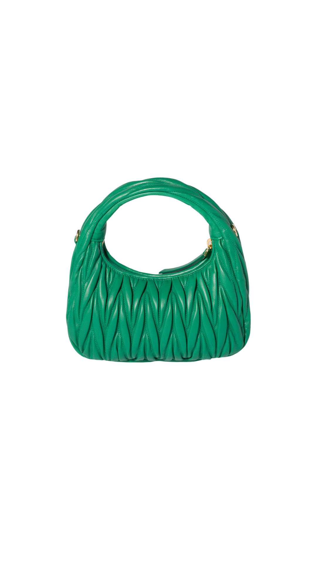 Wander Matelassé Nappa Leather Hobo Bag in Mango