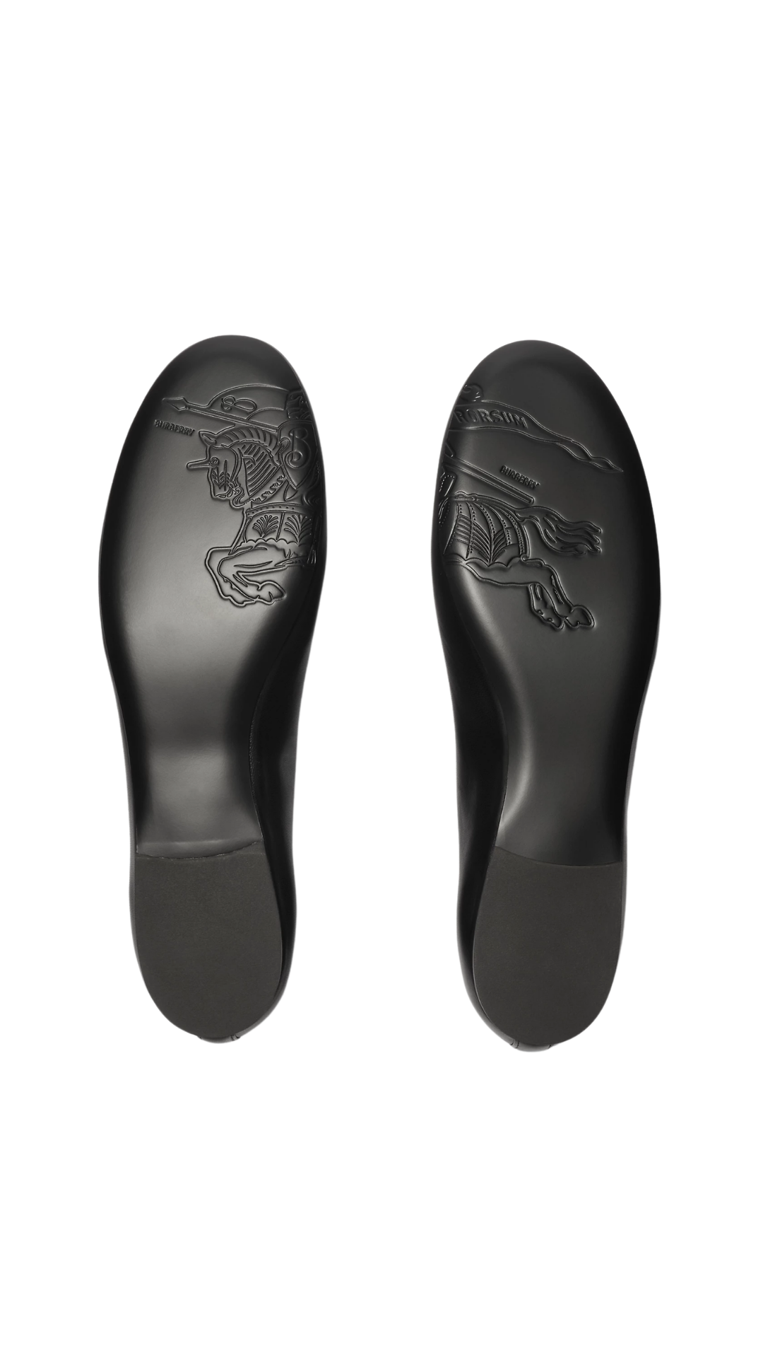 Check Trim Leather Robin Ballerinas in Black