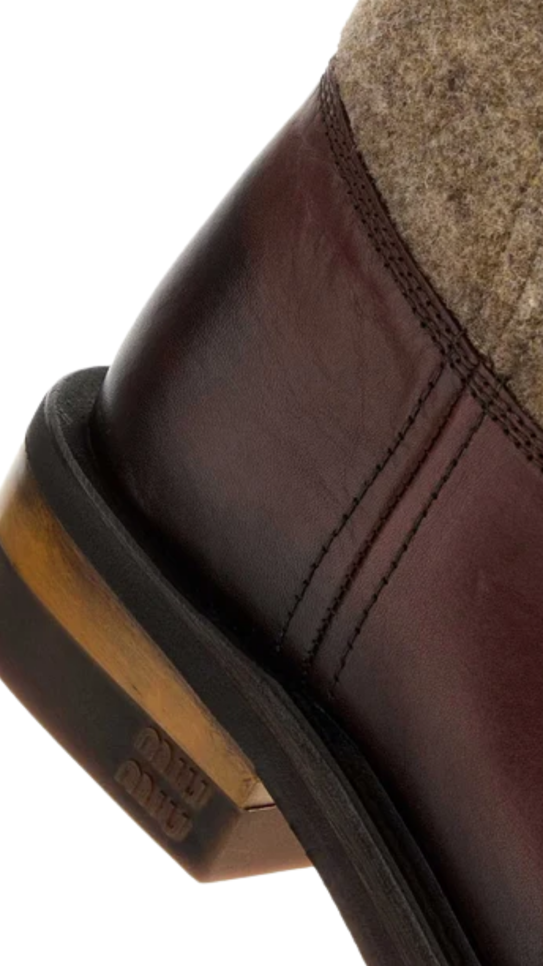 Leather and Drill Mid-Calf Boots