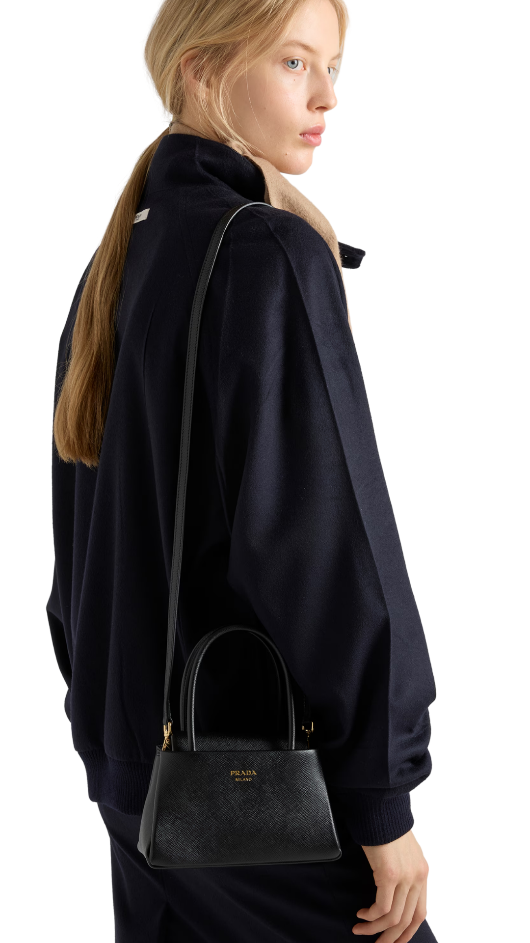 Passage Saffiano Leather Mini Handbag in Black