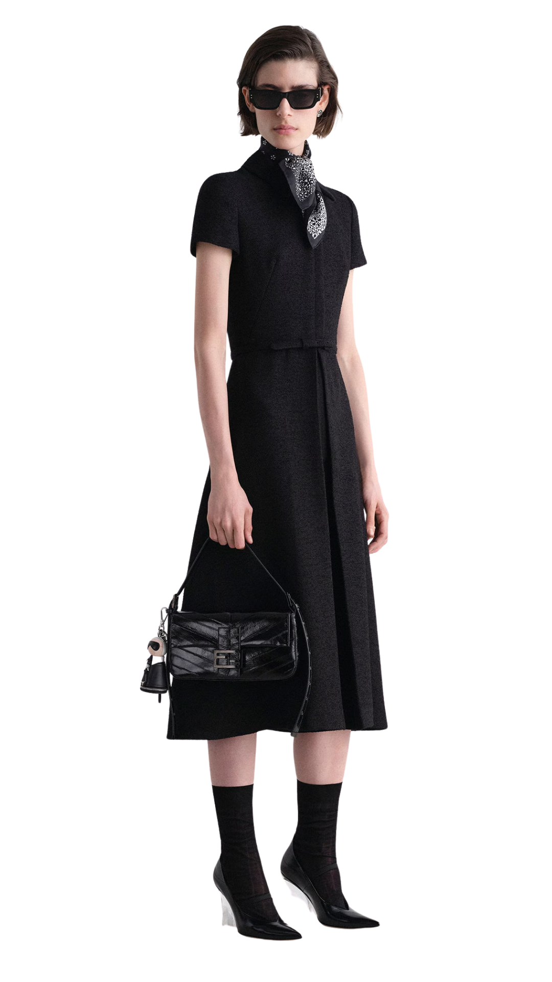 Baguette® 26424 in Black Inlaid Hagfish Leather Bag