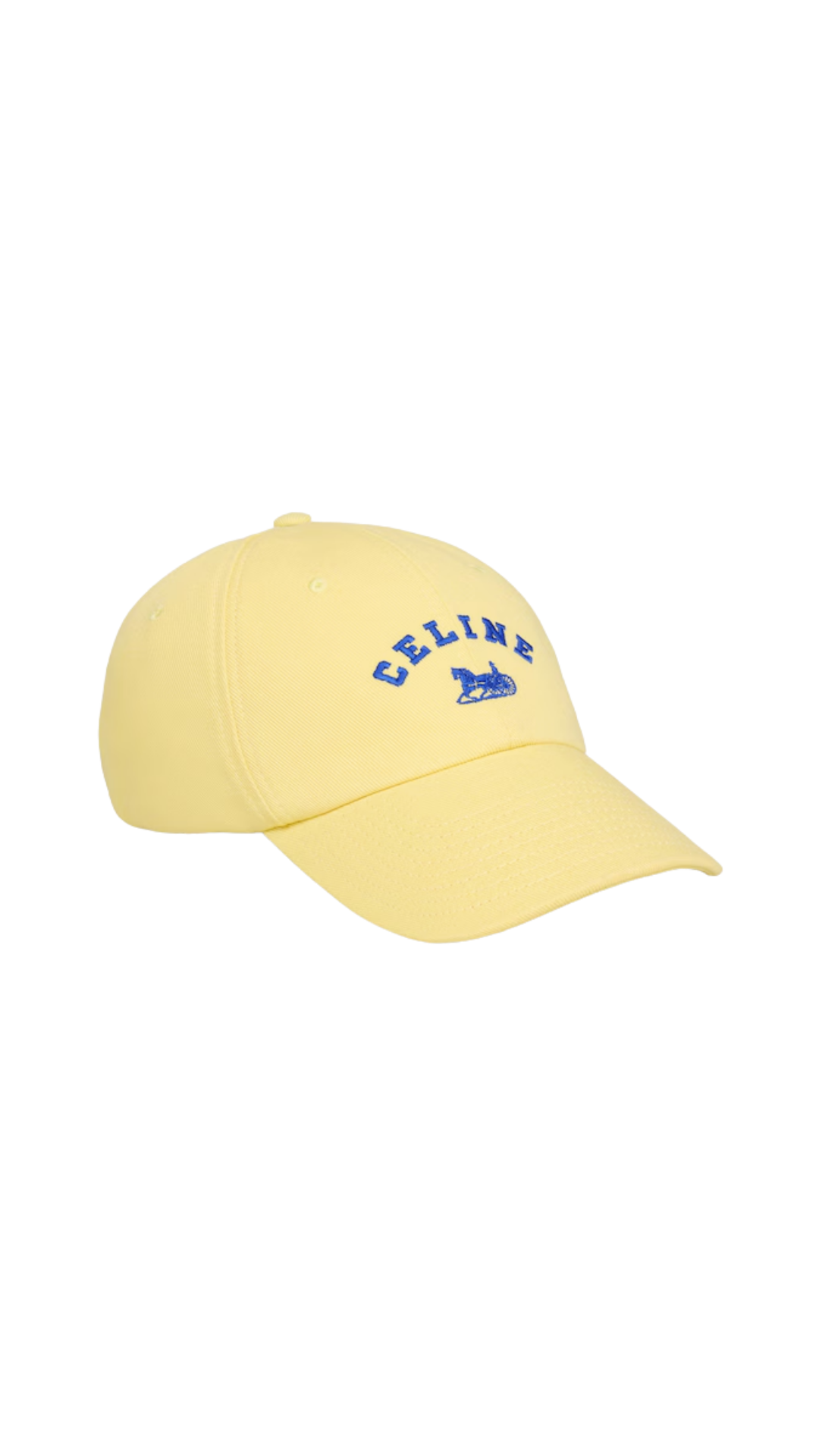 Celine Richelieu Cap In Pale Yellow Cotton Twill