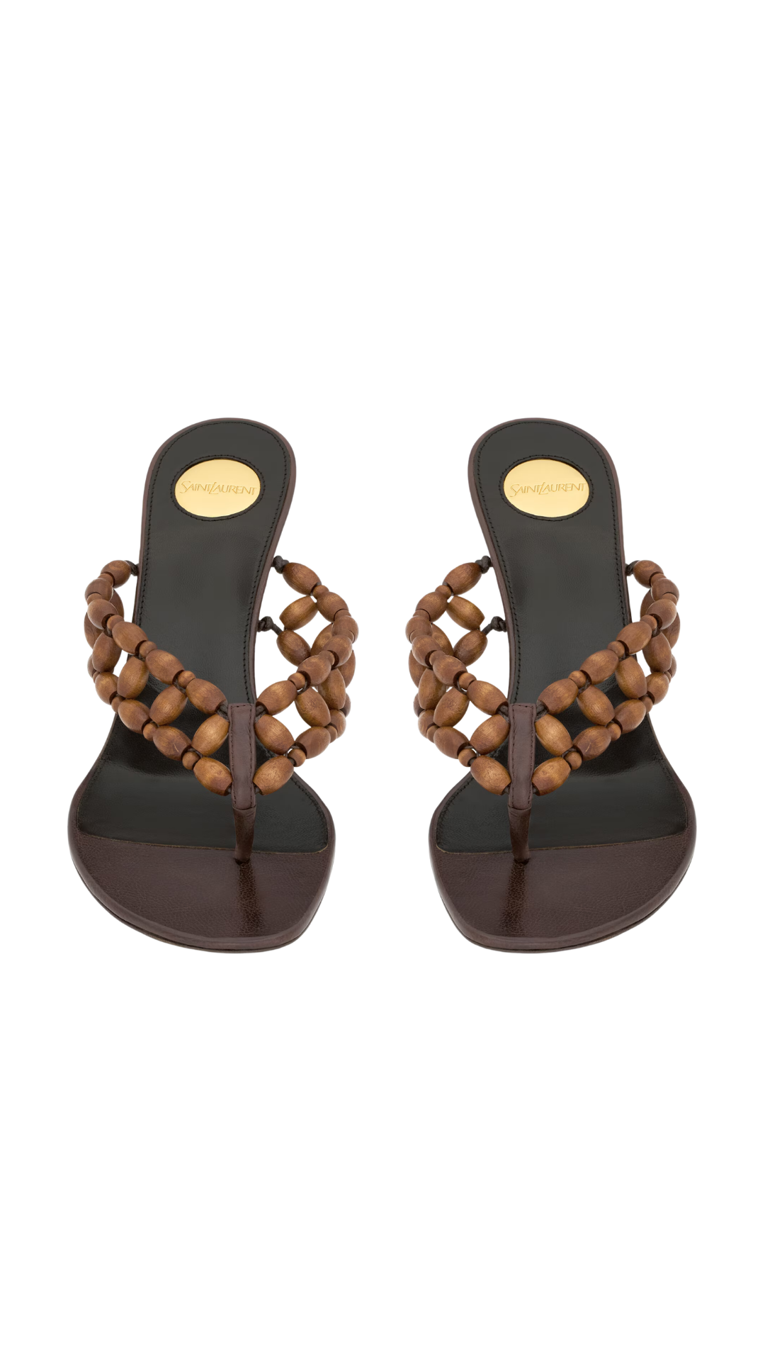 Zina Sandals in Paris Brown Wooden Beads