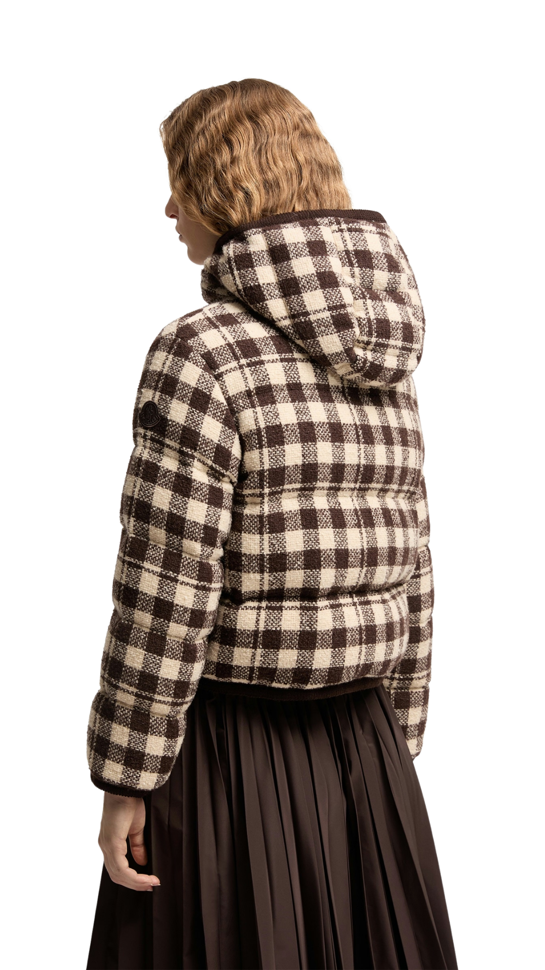Abstraction Hooded Wool Blend Short Down Jacket