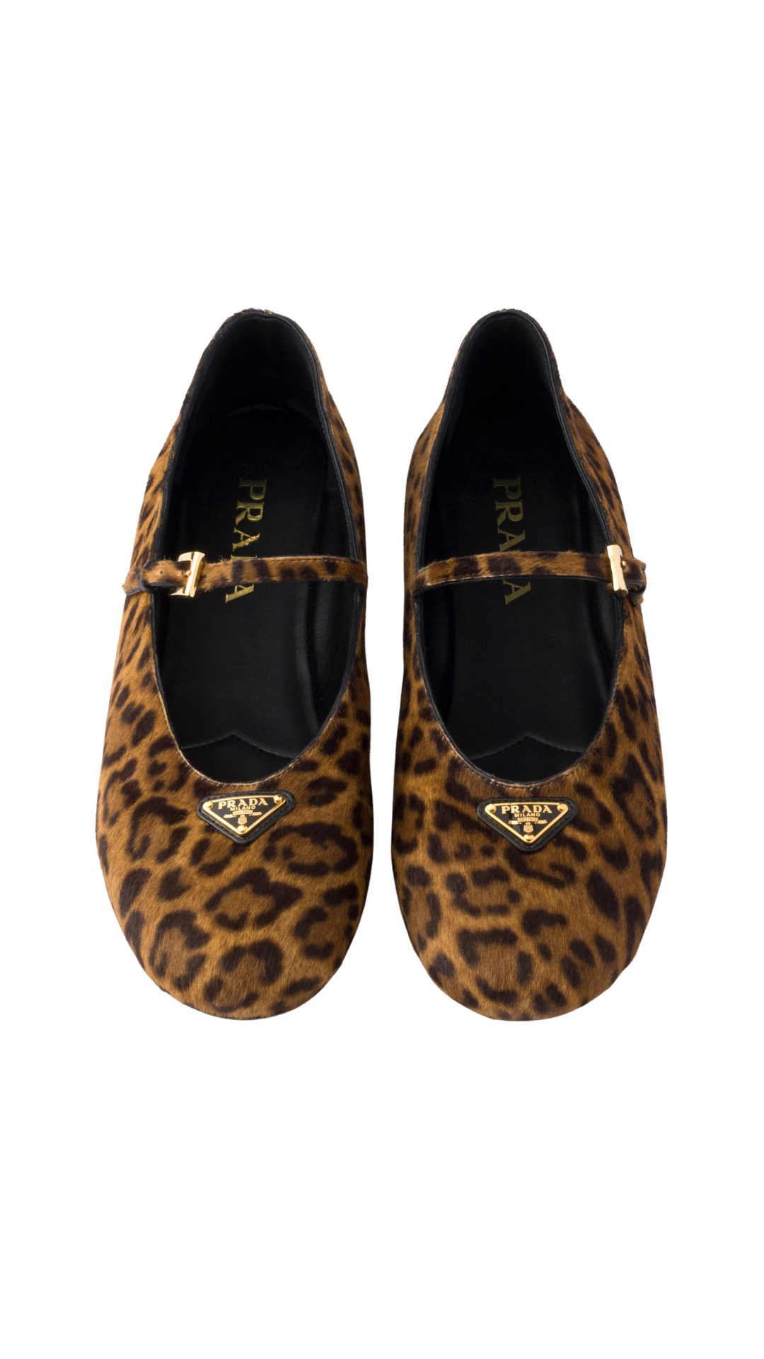 Printed Leather Ballerinas Honey