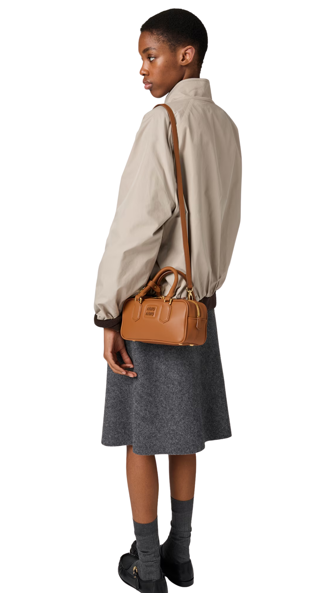 Arcadie Leather Bag in Cognac