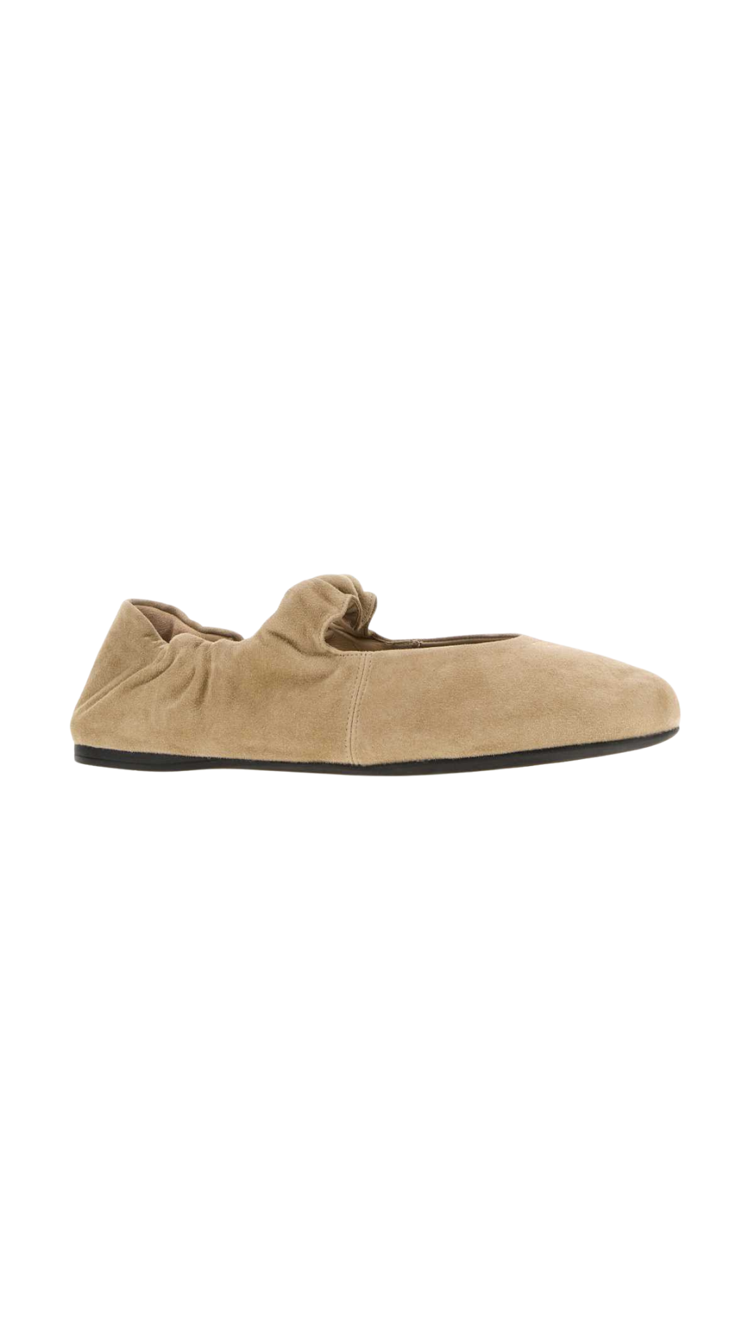 Ruches Suede Ballerinas in Desert Beige