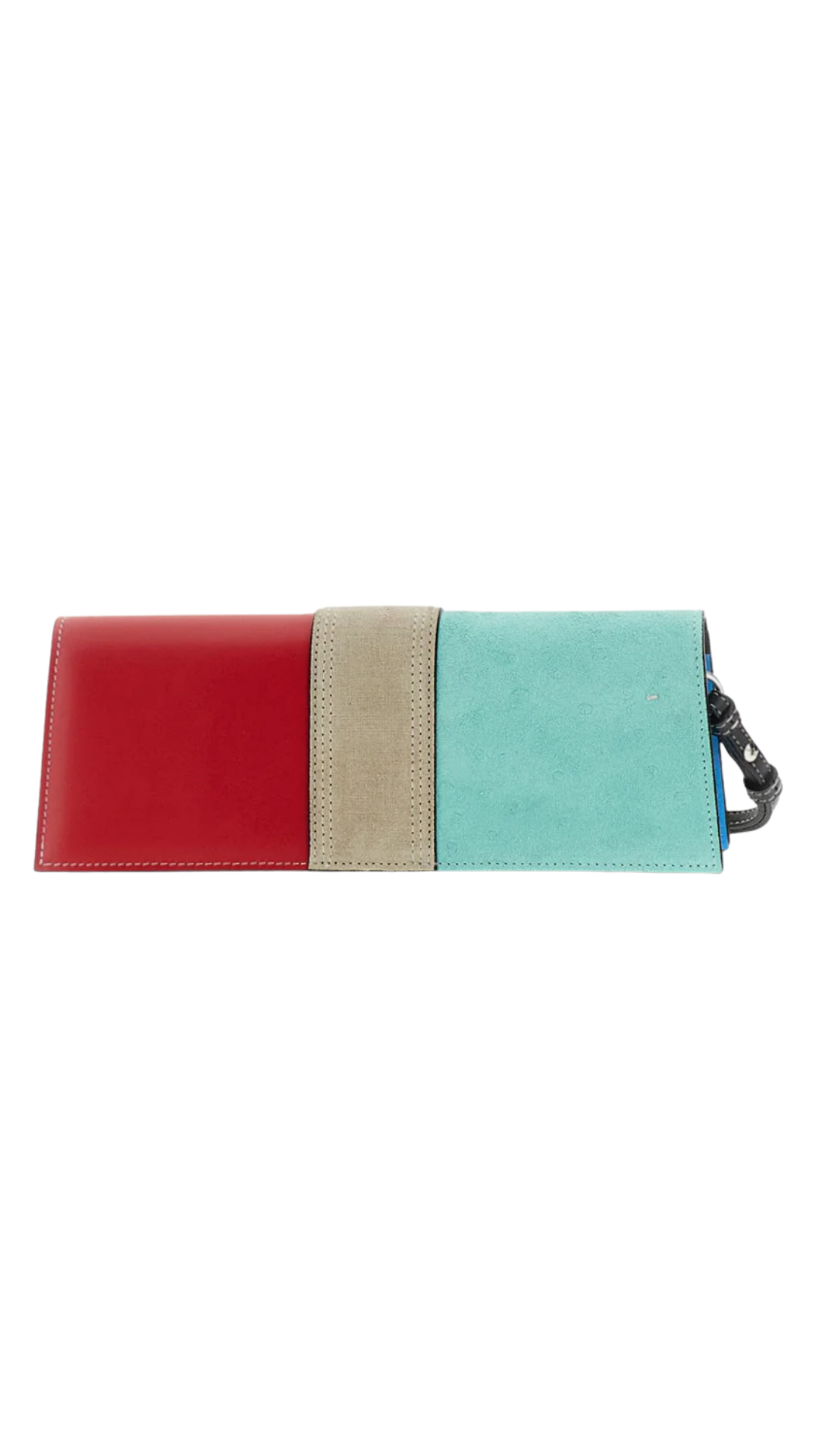 Baby Clutch Bag Crafted in Leather with Multi-Texture