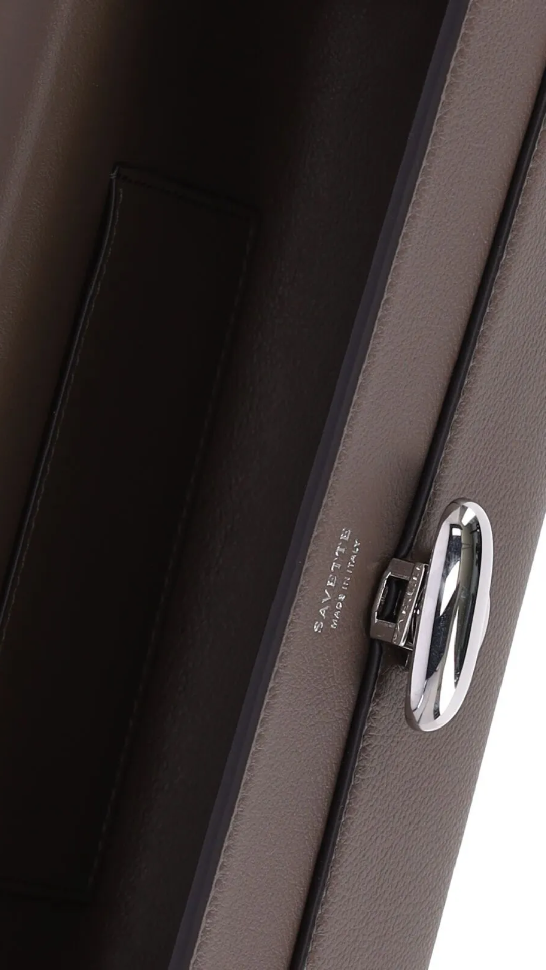 Savette Top Handle Clutch Bag in Dark Trim