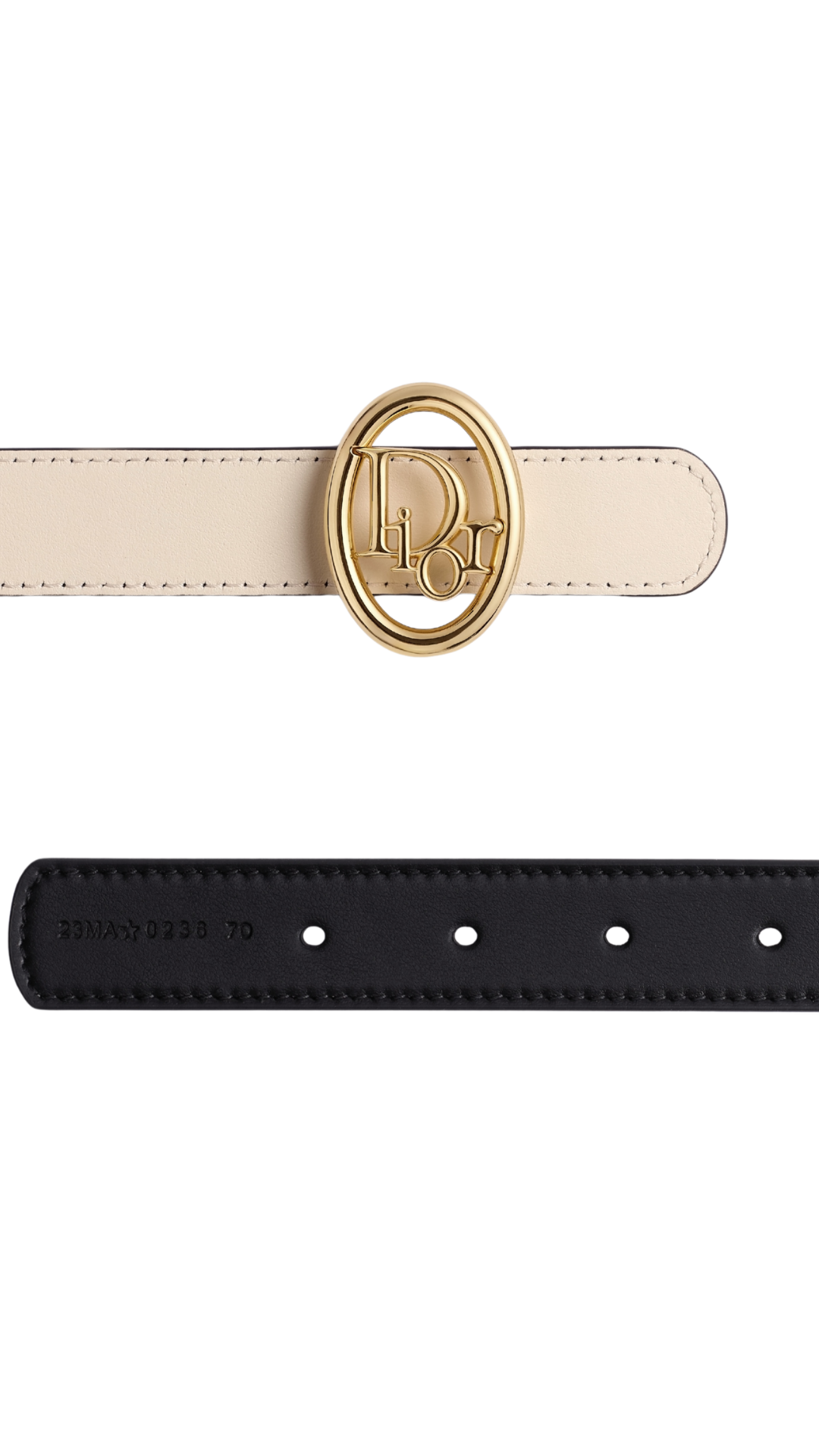 Reversible Dior Oblique Belt in Black and Craie Smooth Calfskin
