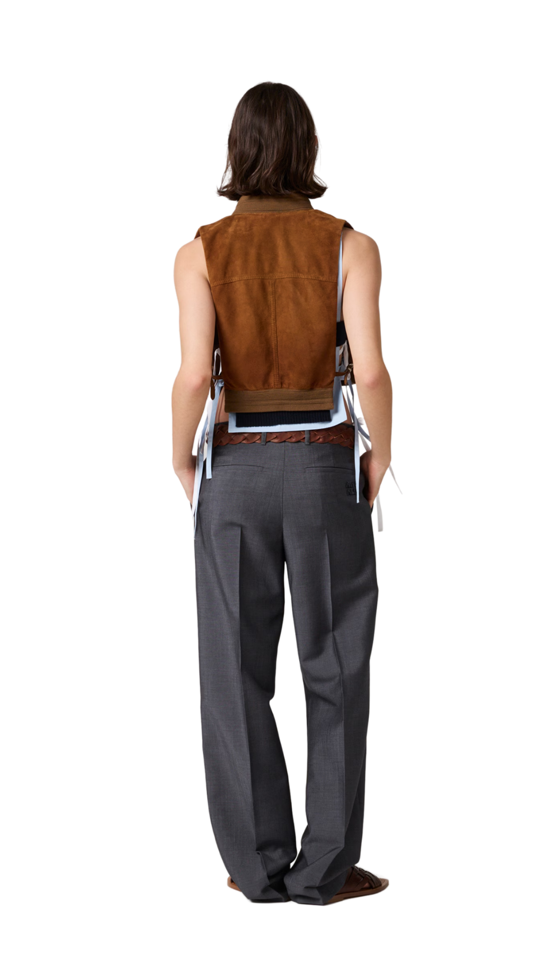 Kid Mohair Pants in Anthracite Gray