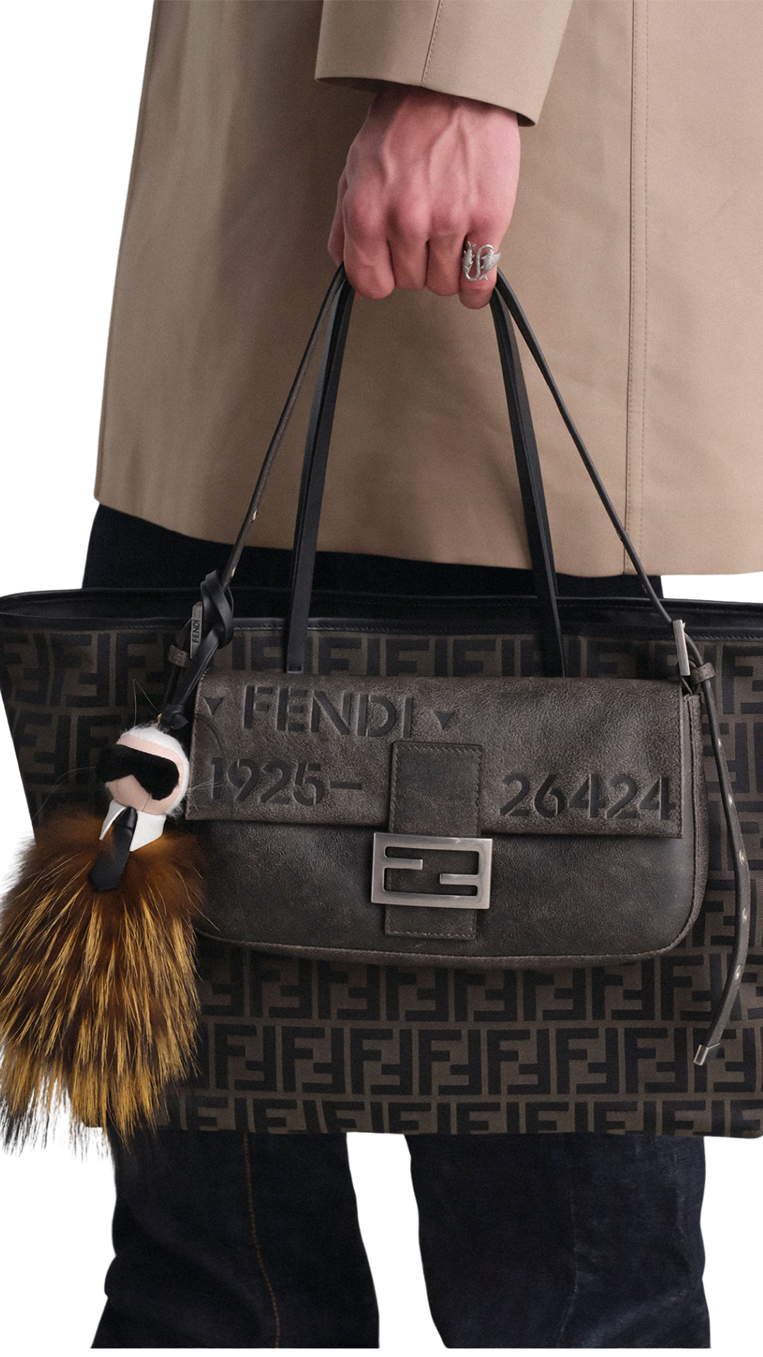 Baguette® 26424 Black Leather Stencil Print Bag