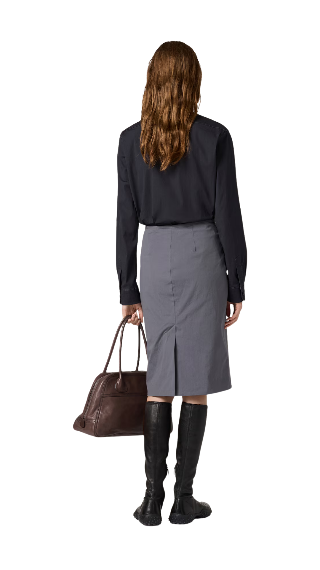 Stretch Poplin Shirt in Black