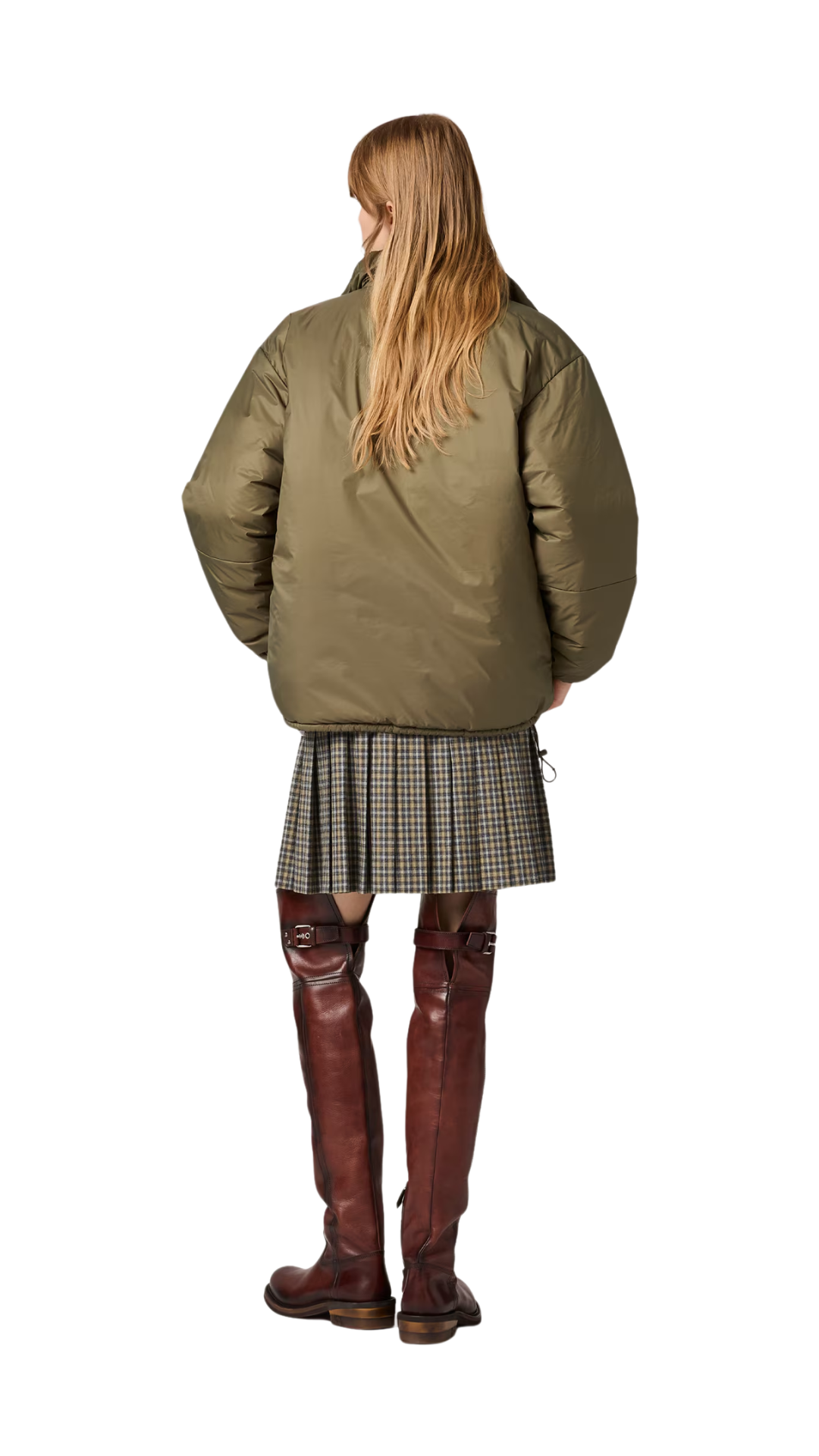 Medium-Weight Ripstop Down Jacket in Forest Green