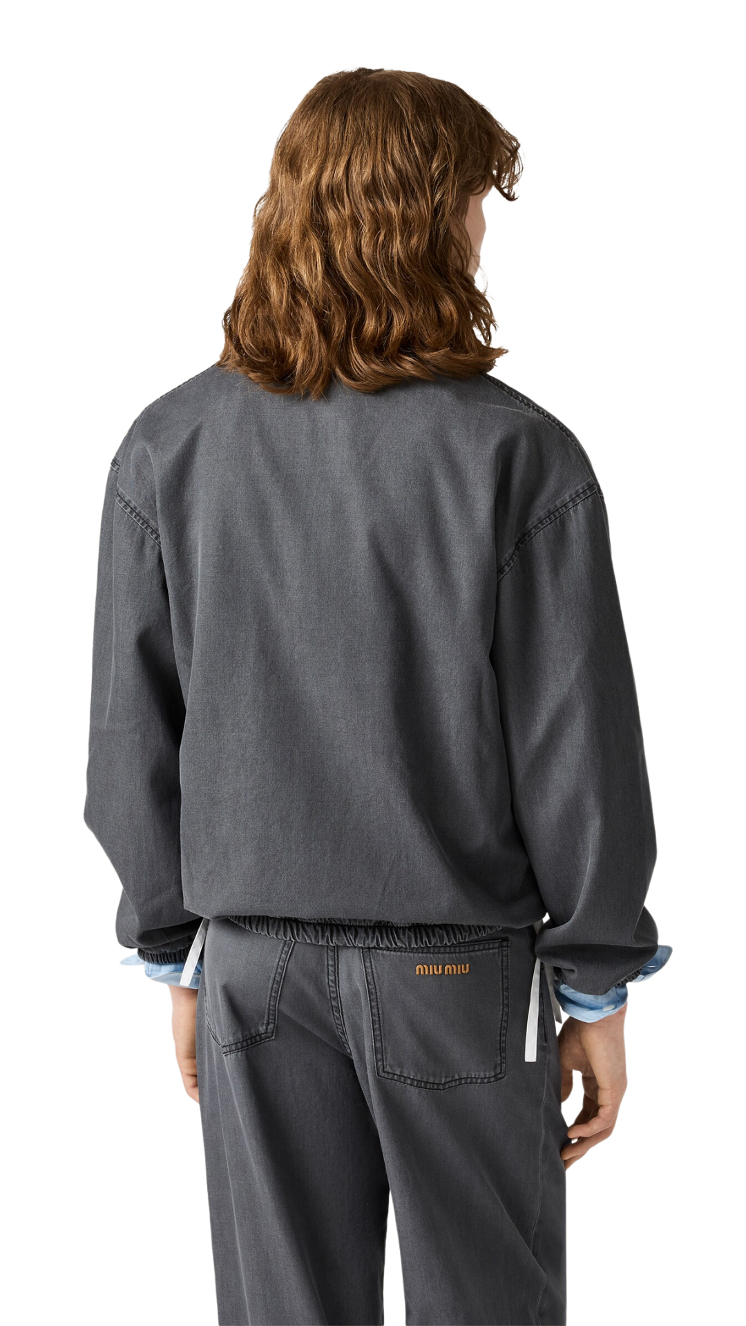 Chambray Blouson Jacket in Black