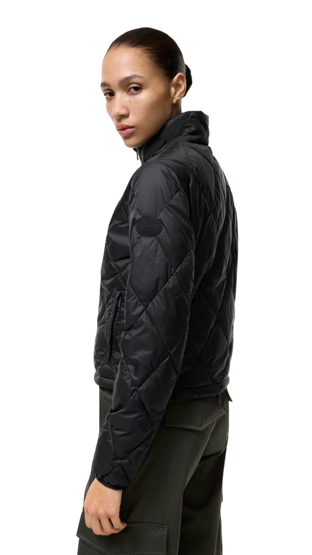 Packable Quilted Nylon Bramford Jacket in Black