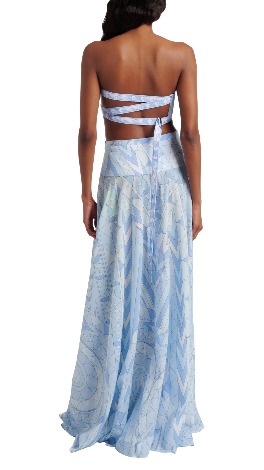 Angoli Cotton Maxi Skirt in Blue