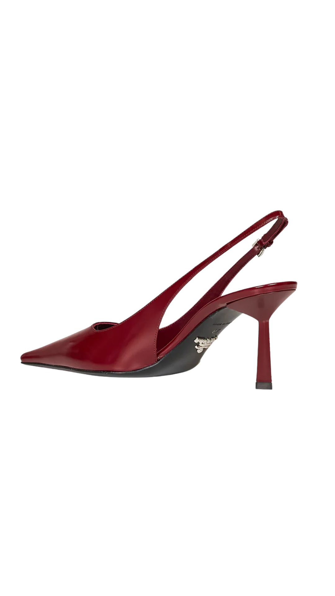Brushed Leather Slingback Pumps in Red